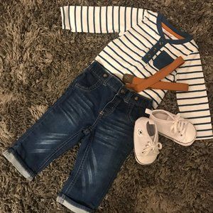 Cat & Jack Stretchy Cuffed Chinos with Suspenders